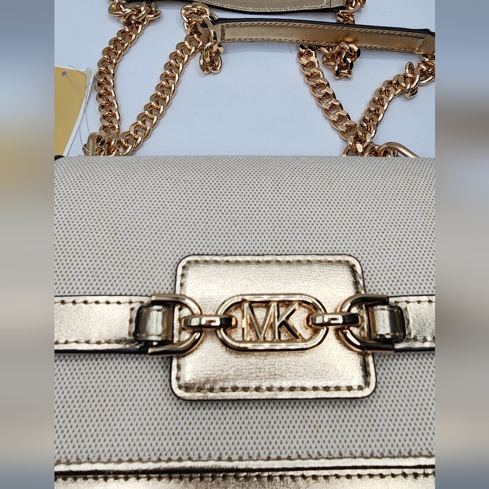 Michael Kors Gold and Canvas Women's Bag - Picture 3 of 10